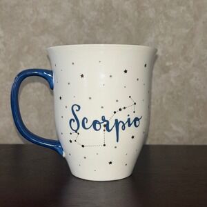 Scorpio Zodiac Constellation Stars Blue Handle Coffee Mug - EUC.